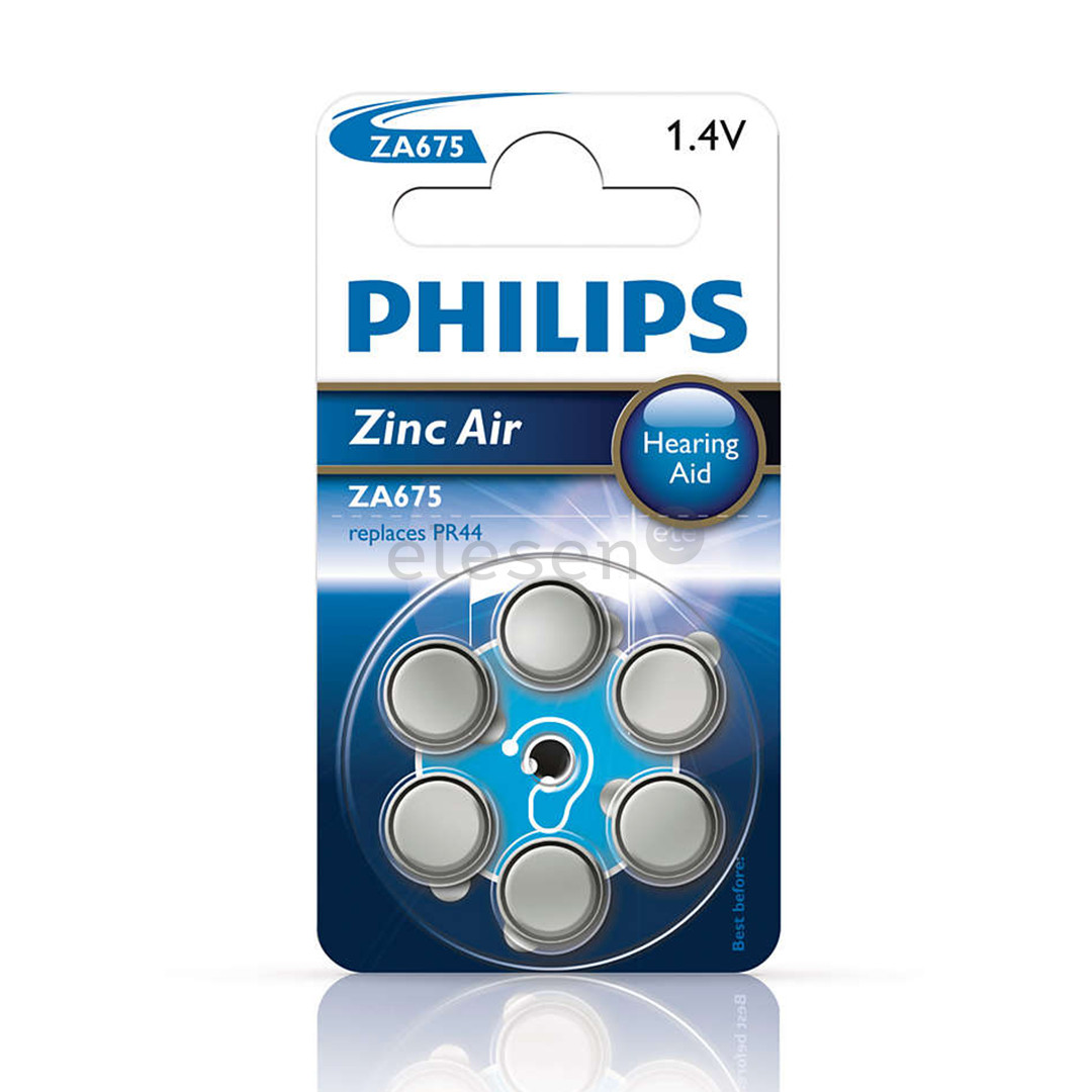 Philips Zinc Air, PR44/ZA675, 1.4 V, 6 pcs - Battery