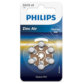 Elementai Philips, Zinc Air 1.4V 6-blister (PR41) Prekė - ZA312B6A/00