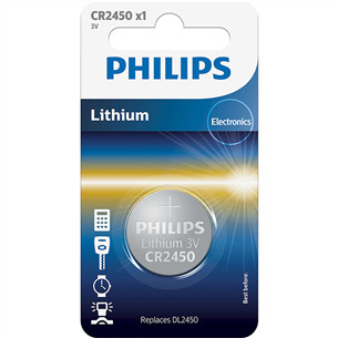Philips Lithium, CR2450, 3V - Elementai CR2450/10B