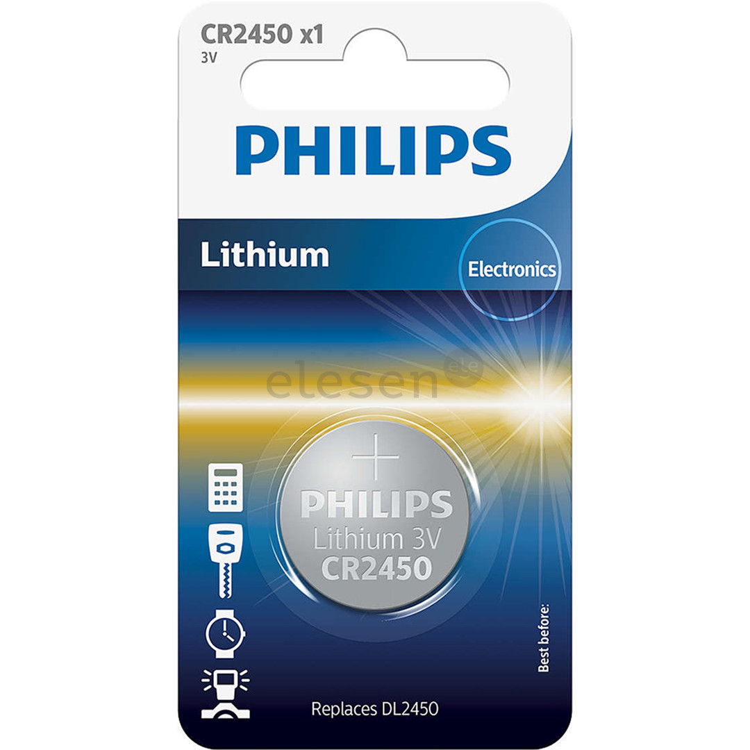 Philips Lithium, CR2450, 3V - Battery
