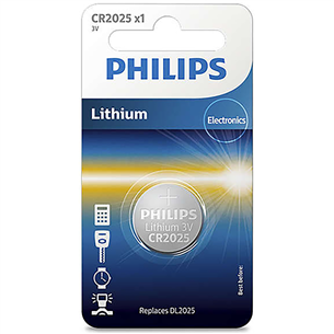 Elementai Philips CR2025 Lithium 3 V (20.0 x 2.5) Prekė - CR2025/01B CR2025/01B