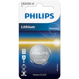 Philips Lithium, CR2430, 3V - Elementai CR2430/00B