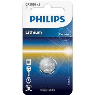 Elementai Philips CR1616 Lithium 3 V (16.0 x 1.6) Prekė - CR1616/00B CR1616/00B