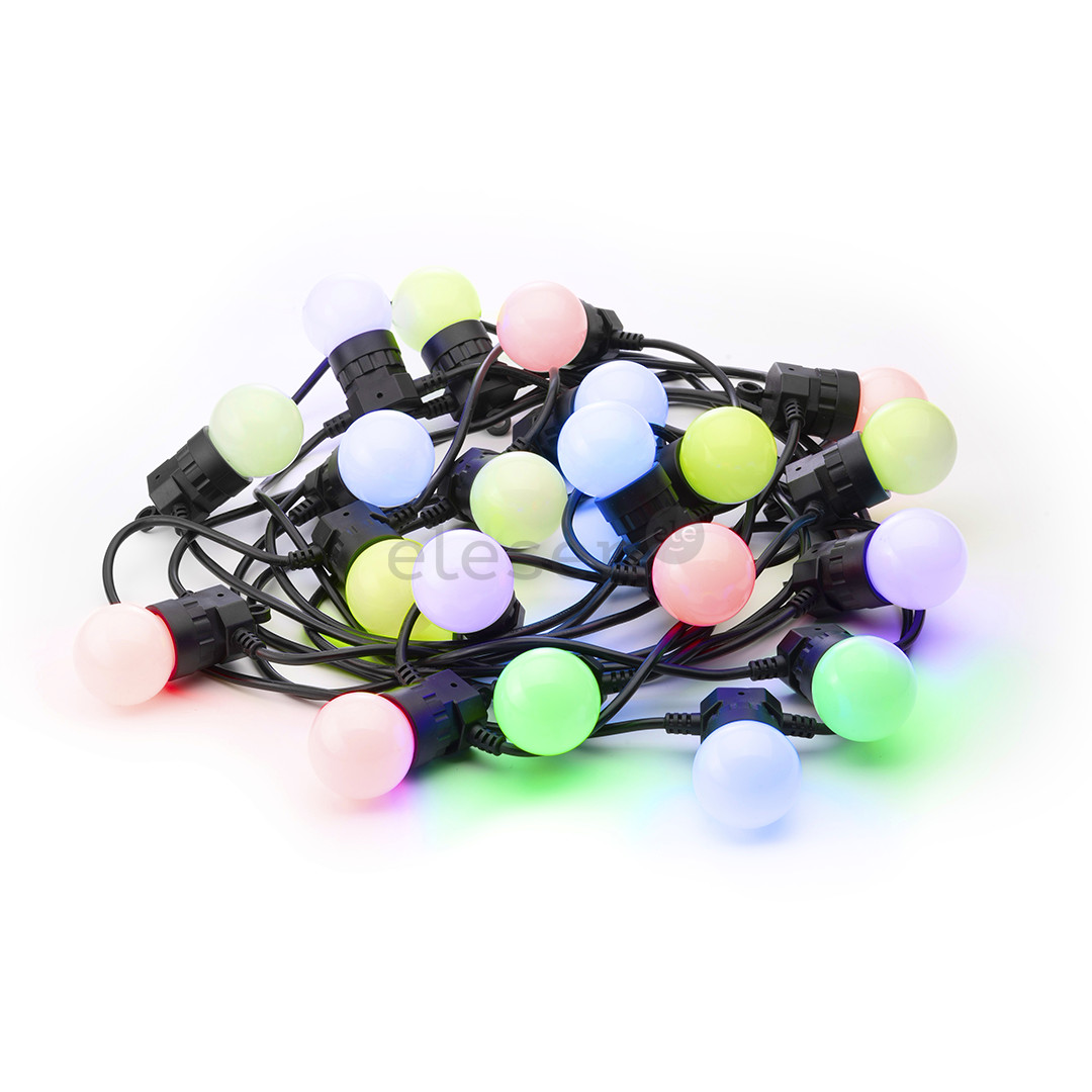 Twinkly Festoon Lights 20 RGB, 10 m, juoda - Išmanioji lempučių girlianda