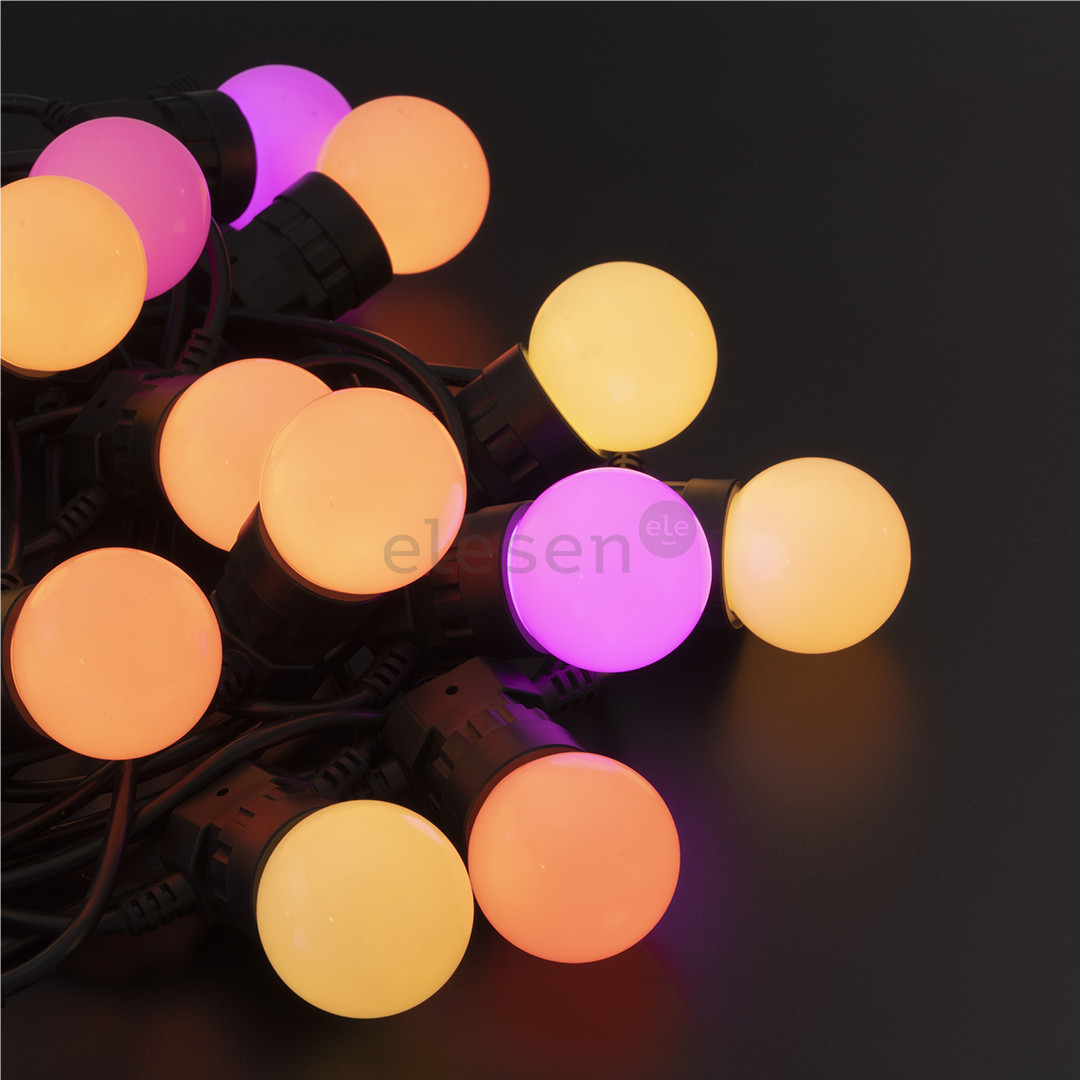 Twinkly Festoon Lights 20 RGB, 10 m, juoda - Išmanioji lempučių girlianda