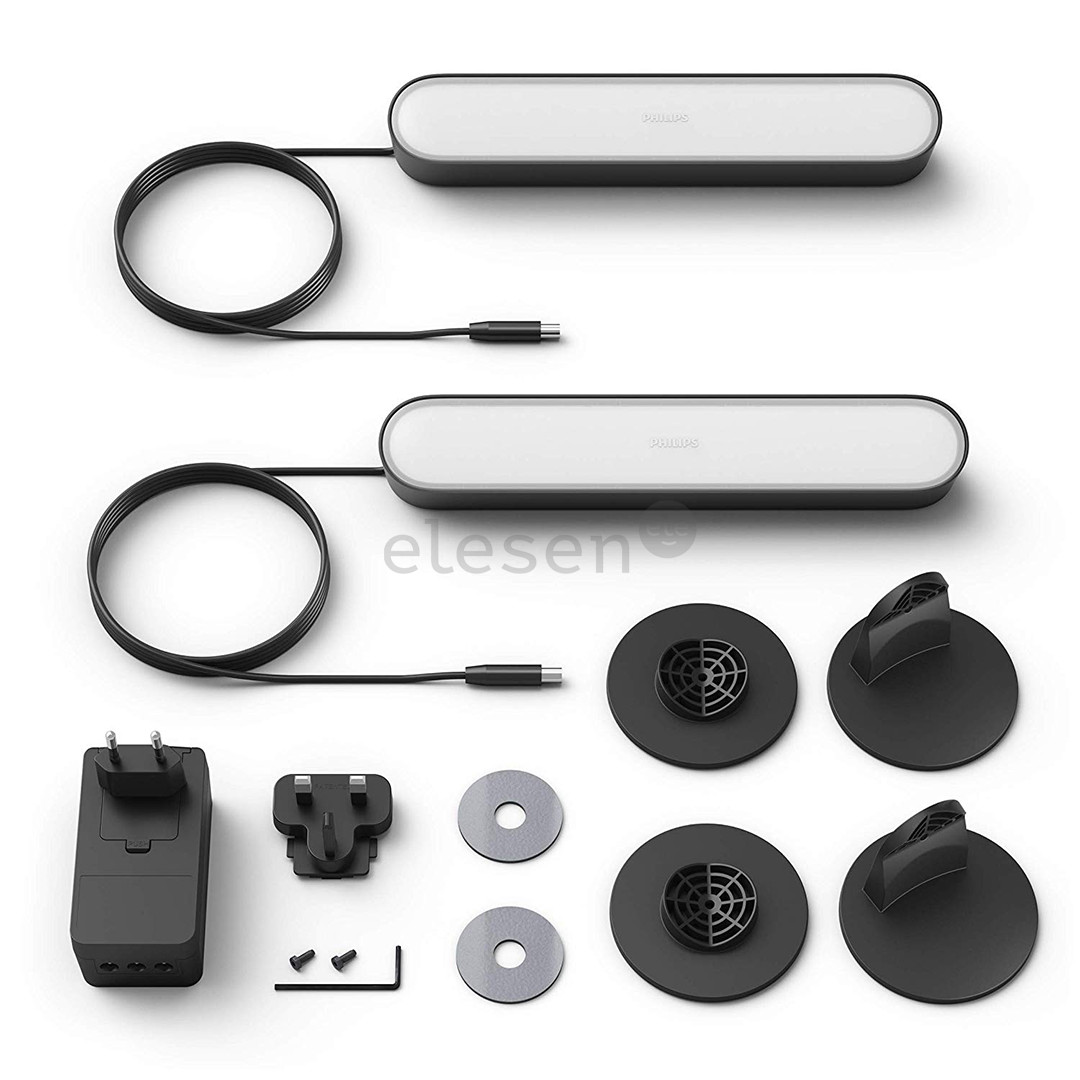 Philips Hue Play, White and Color Ambiance, 2 vnt., juodas - Išmanusis apšvietimo rinkinys