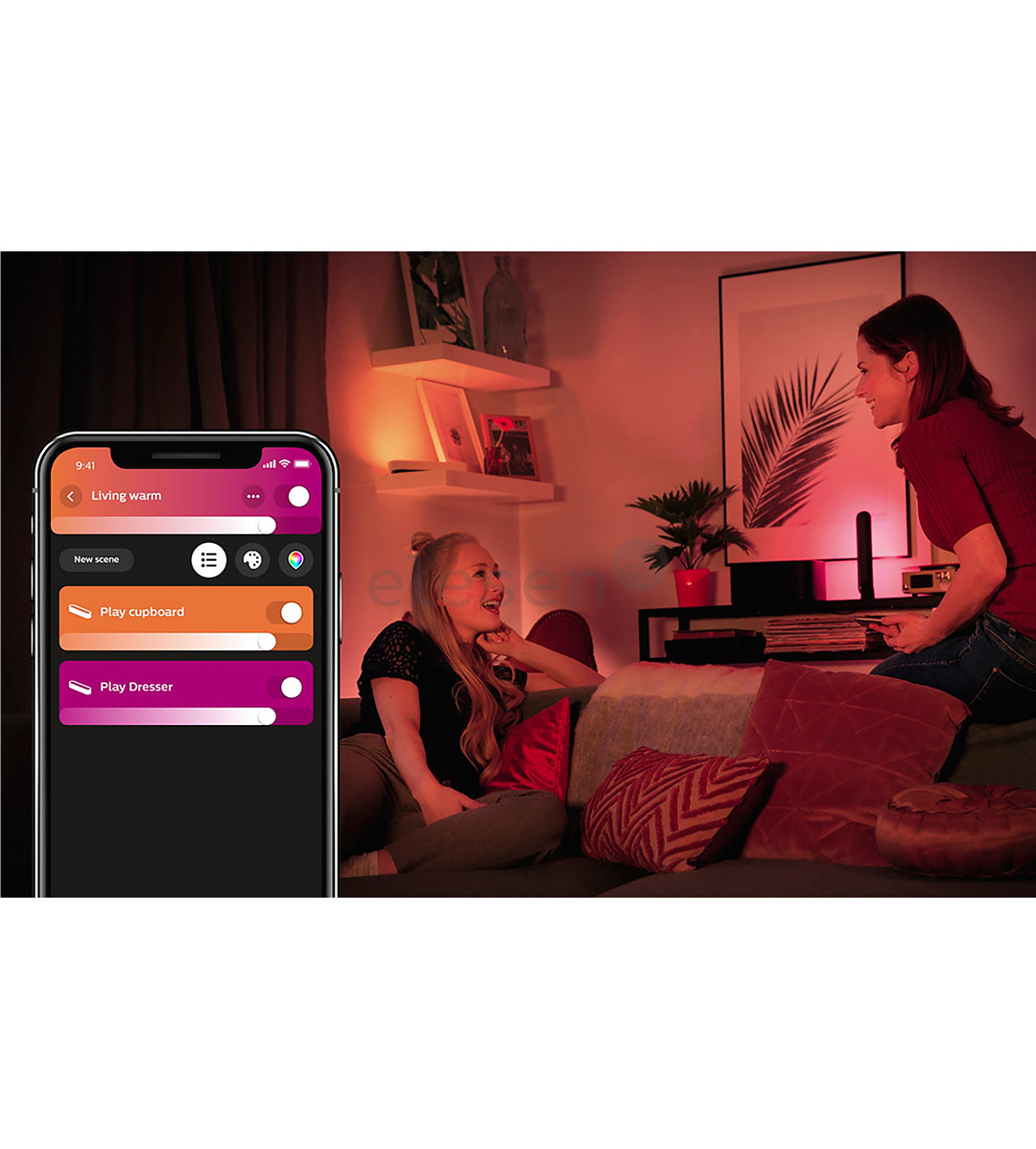Philips Hue Play, White and Color Ambiance, 2 vnt., juodas - Išmanusis apšvietimo rinkinys