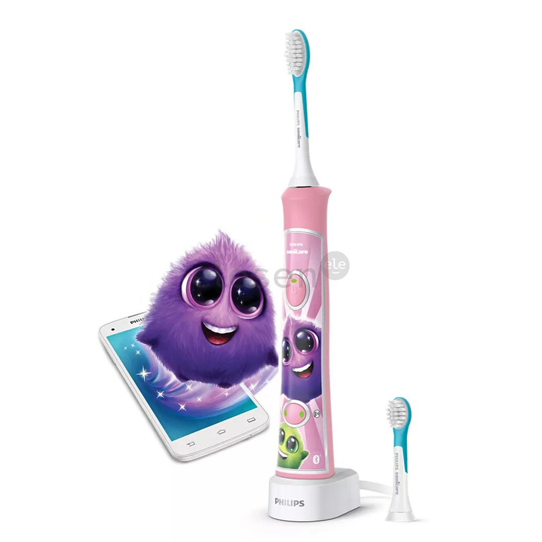Philips Sonicare Kids Bluetooth, baltas/rožinis - Elektrinis dantų šepetėlis