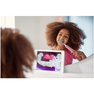 Philips Sonicare Kids Bluetooth, baltas/rožinis - Elektrinis dantų šepetėlis