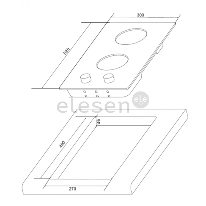 Hansa, ширина 30 см, черный - Интегрируемая газовая варочная панель Товар - BHKS310300