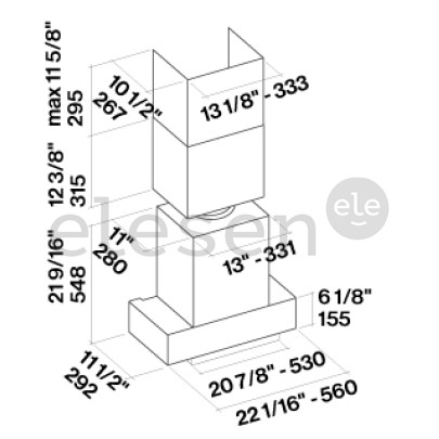 Falmec, 440 m³/h, width 53 cm, inox - Built-in Cooker Hood