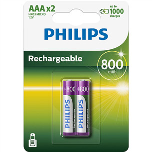 Philips, AAA, 2 vnt. - Įkraunami elementai R03B2A80/10