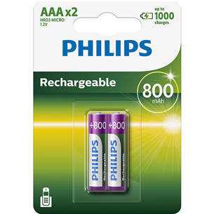 Baterija Philips AAA 800mAh, 2vnt Prekė - R03B2A80/10 R03B2A80/10