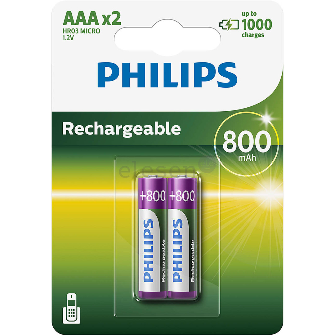 Philips, AAA, 2pcs - Rechargeable batteries