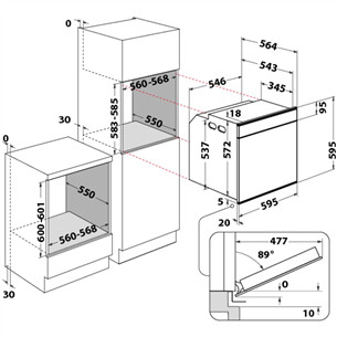 Whirlpool, 73 L, black - Built-in Oven Item - W9IOM24S1H