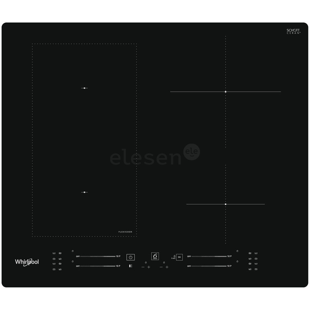 Whirlpool, width 59 cm, frameless, black - Built-in Induction Hob
