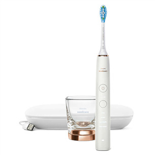 Philips Sonicare DiamondClean 9000, su kelioniniu dėklu, baltas/vario spalvos - Elektrinis dantų šepetėlis HX9911/94