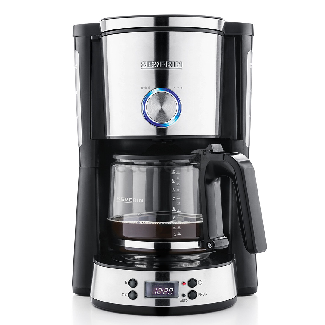 Severin, резервуар для воды 1,4 л, черный/нерж. сталь - КофеКапельная кофеварка арка с таймером