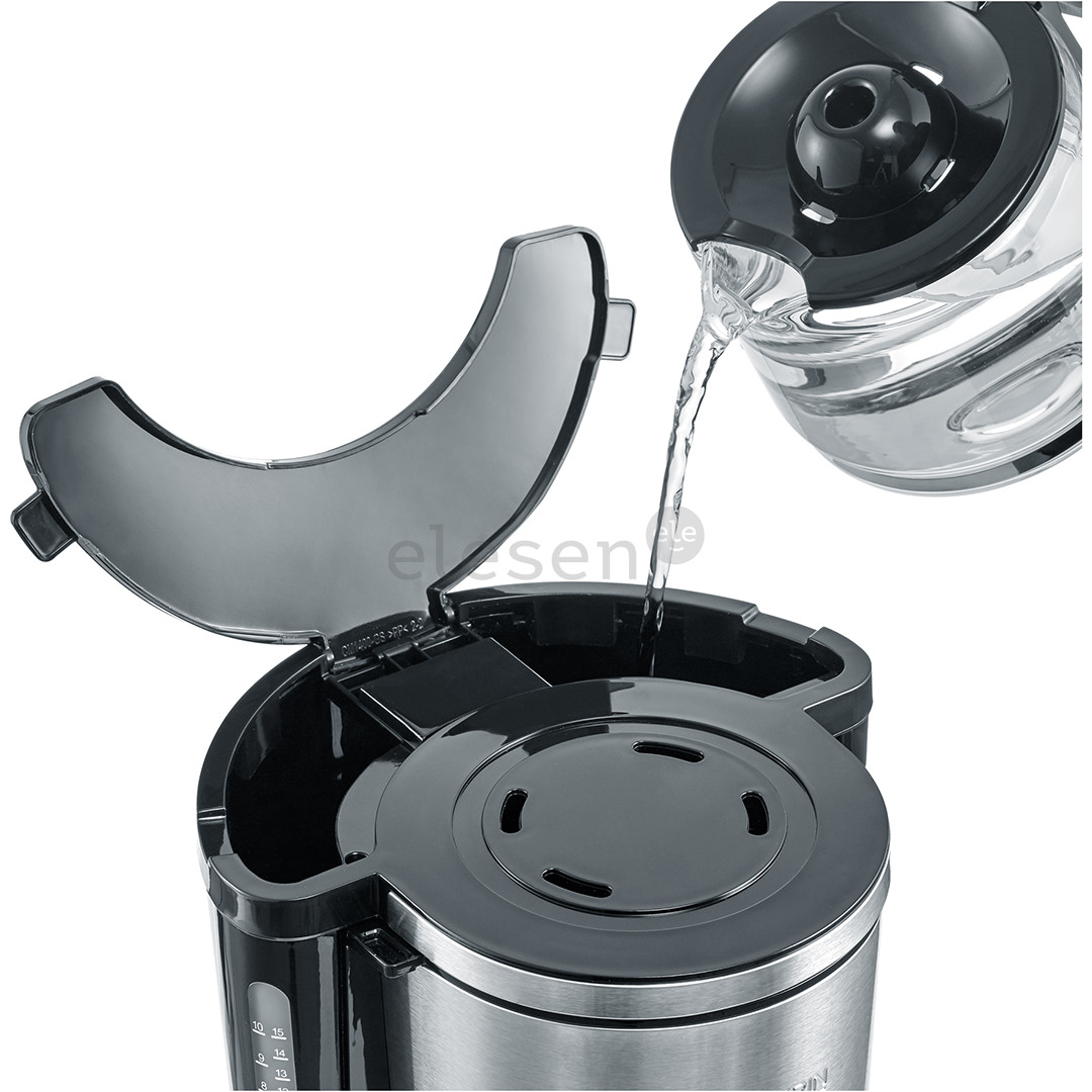 Severin, резервуар для воды 1,4 л, черный/нерж. сталь - КофеКапельная кофеварка арка с таймером