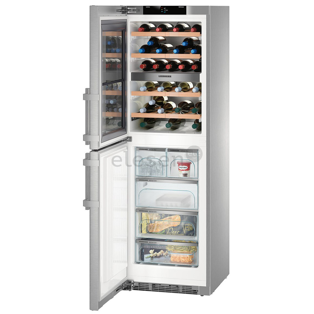 Liebherr, генератор льда, 48 бутылок, высота 185 см, нерж. сталь - Винный шкаф с морозилкой Товар - SWTNES4285-21