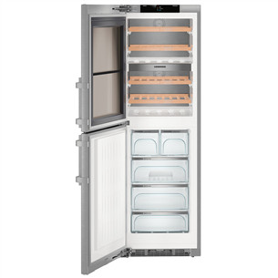 Liebherr, генератор льда, 48 бутылок, высота 185 см, нерж. сталь - Винный шкаф с морозилкой Товар - SWTNES4285-21