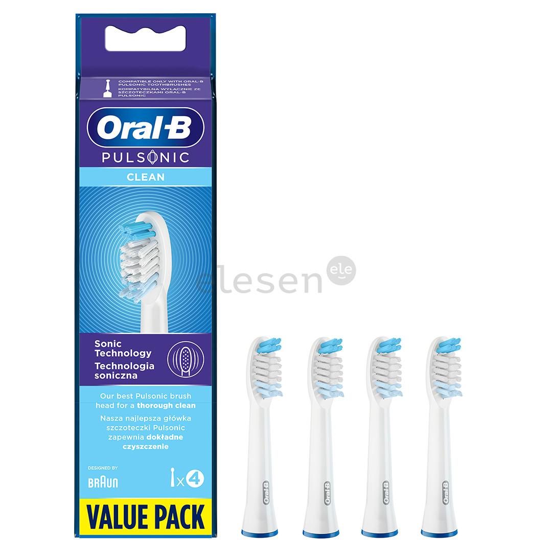 Dantų šepetėlių antgaliai Braun Oral-B Pulsonic Regular, 4vnt. Prekė - PULSONICREGULAR