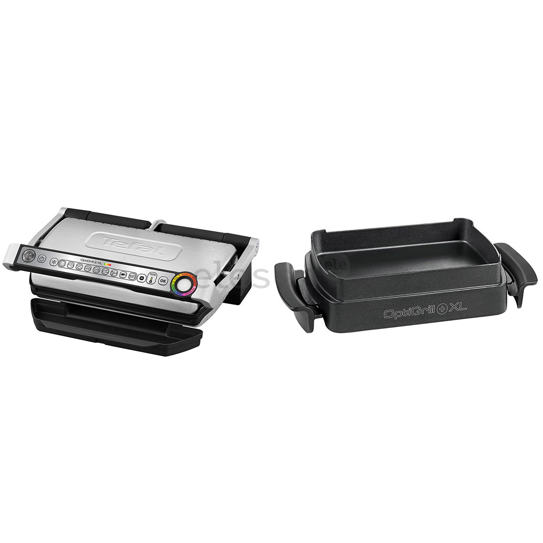 Tefal Optigrill+ + Snacking and baking XL, 2000 W, black/inox - Electric grill + baking accessory Item - GC724D12