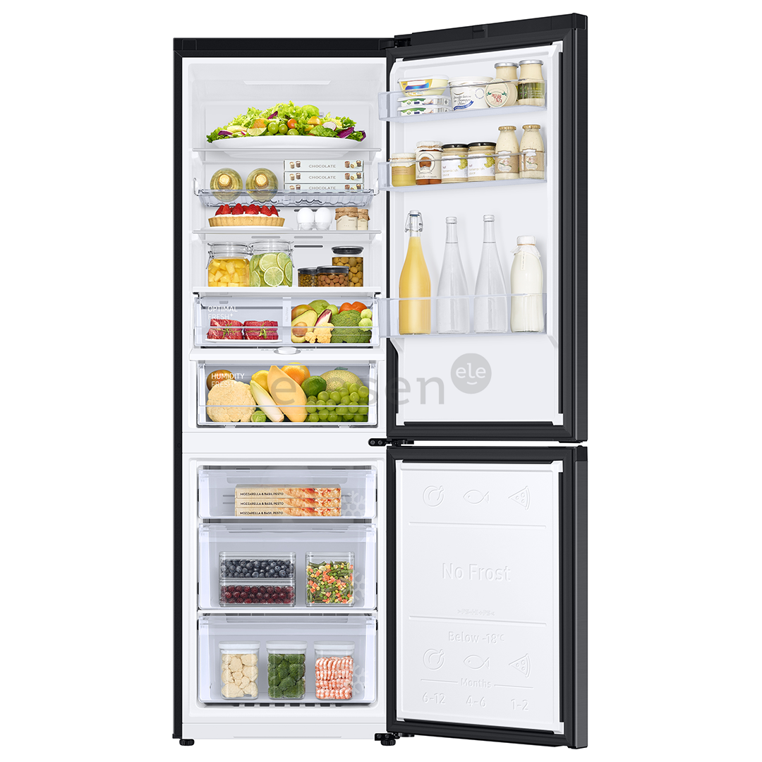 Samsung, NoFrost, 344 L, height 186 cm, black - Refrigerator