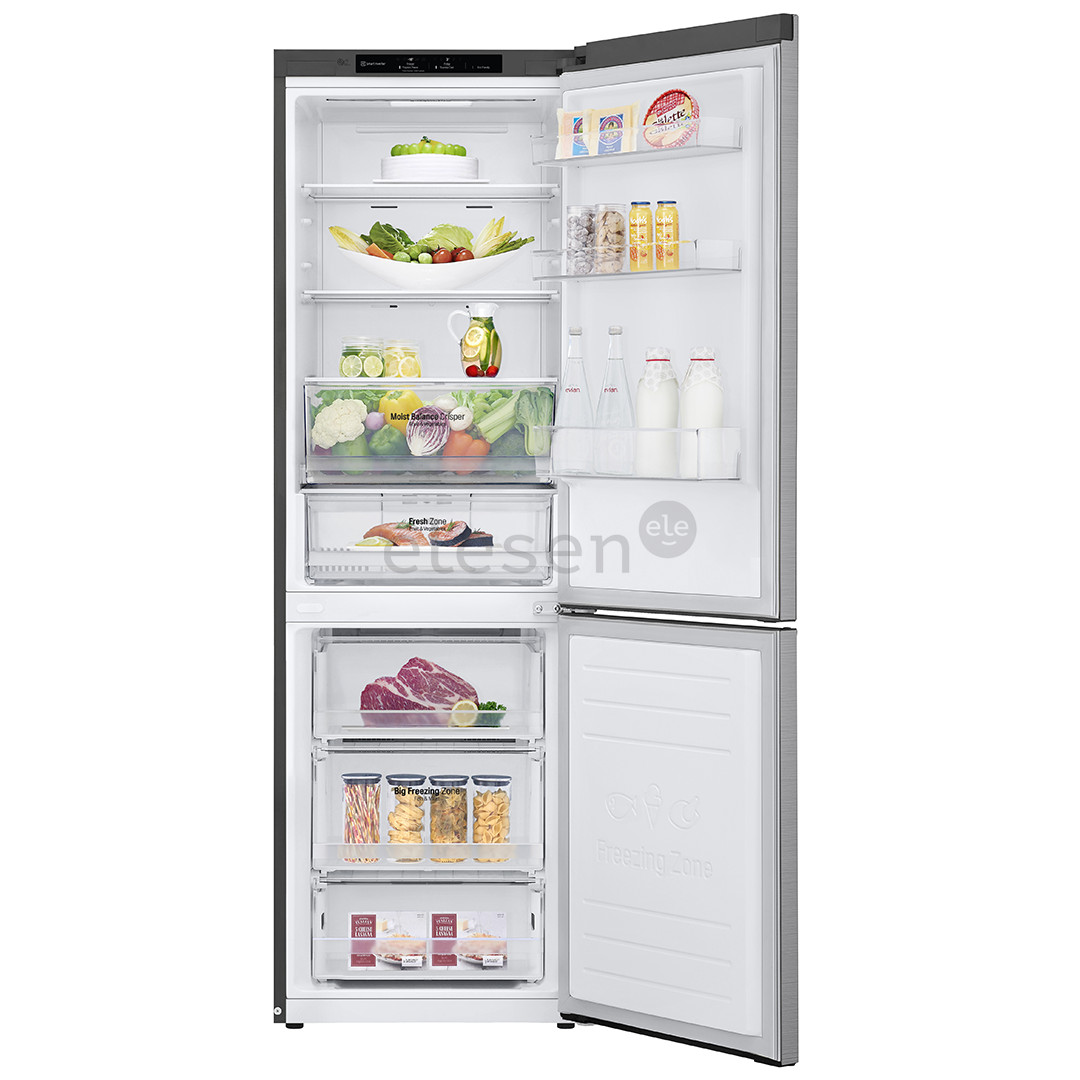 LG, NatureFRESH, 341 L, aukštis 186 cm, sidabro spalvos - Šaldytuvas