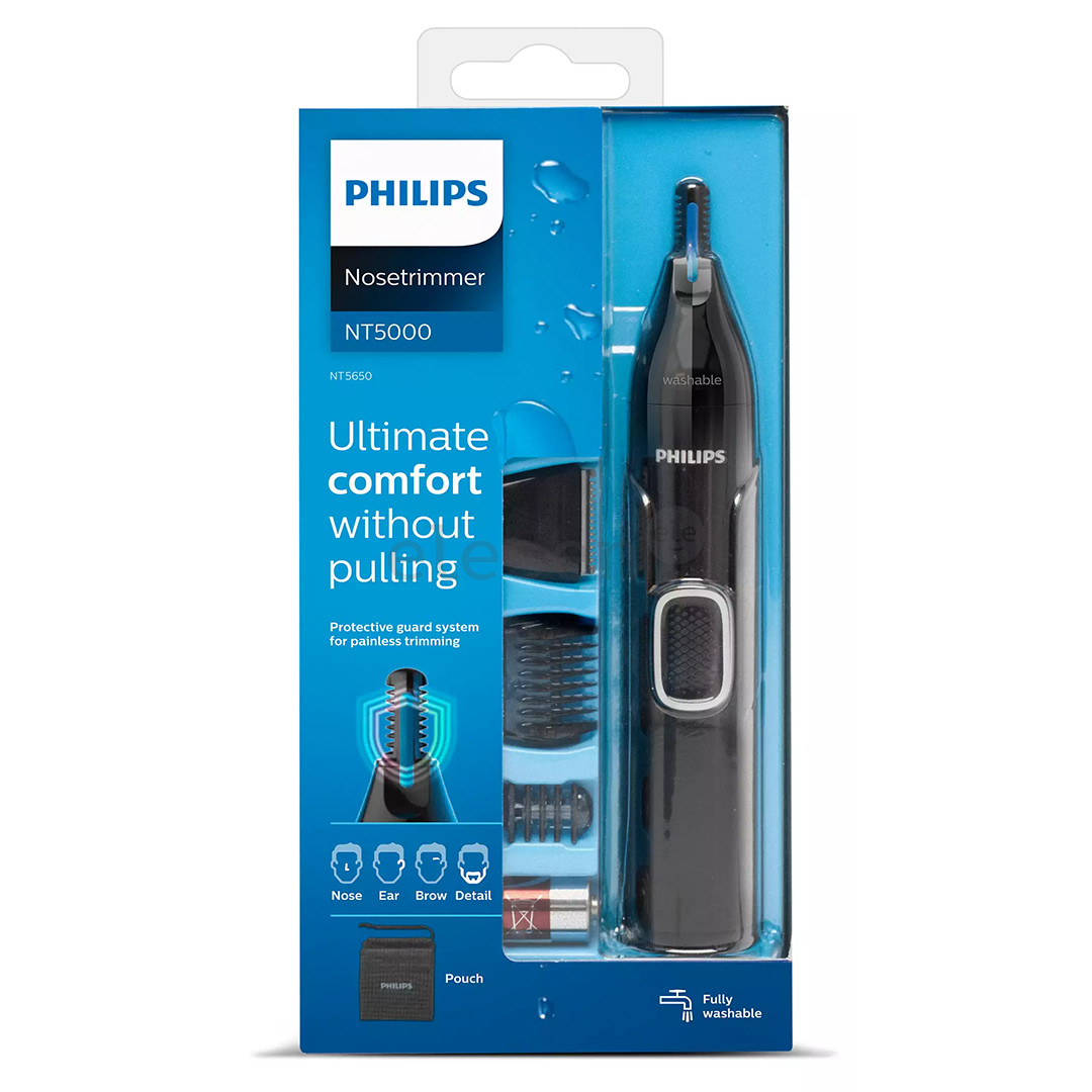 Philips 5000, juoda - Nosies ir ausų plaukų kirpimo mašinėlė