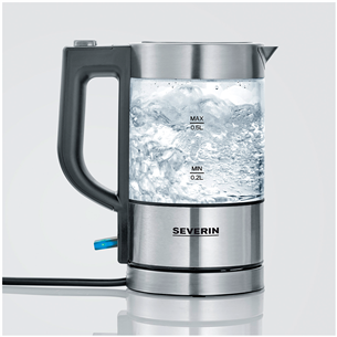Severin, 0.5 L, clear/silver - Kettle Item - WK3472