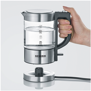 Severin, 0.5 L, clear/silver - Kettle Item - WK3472