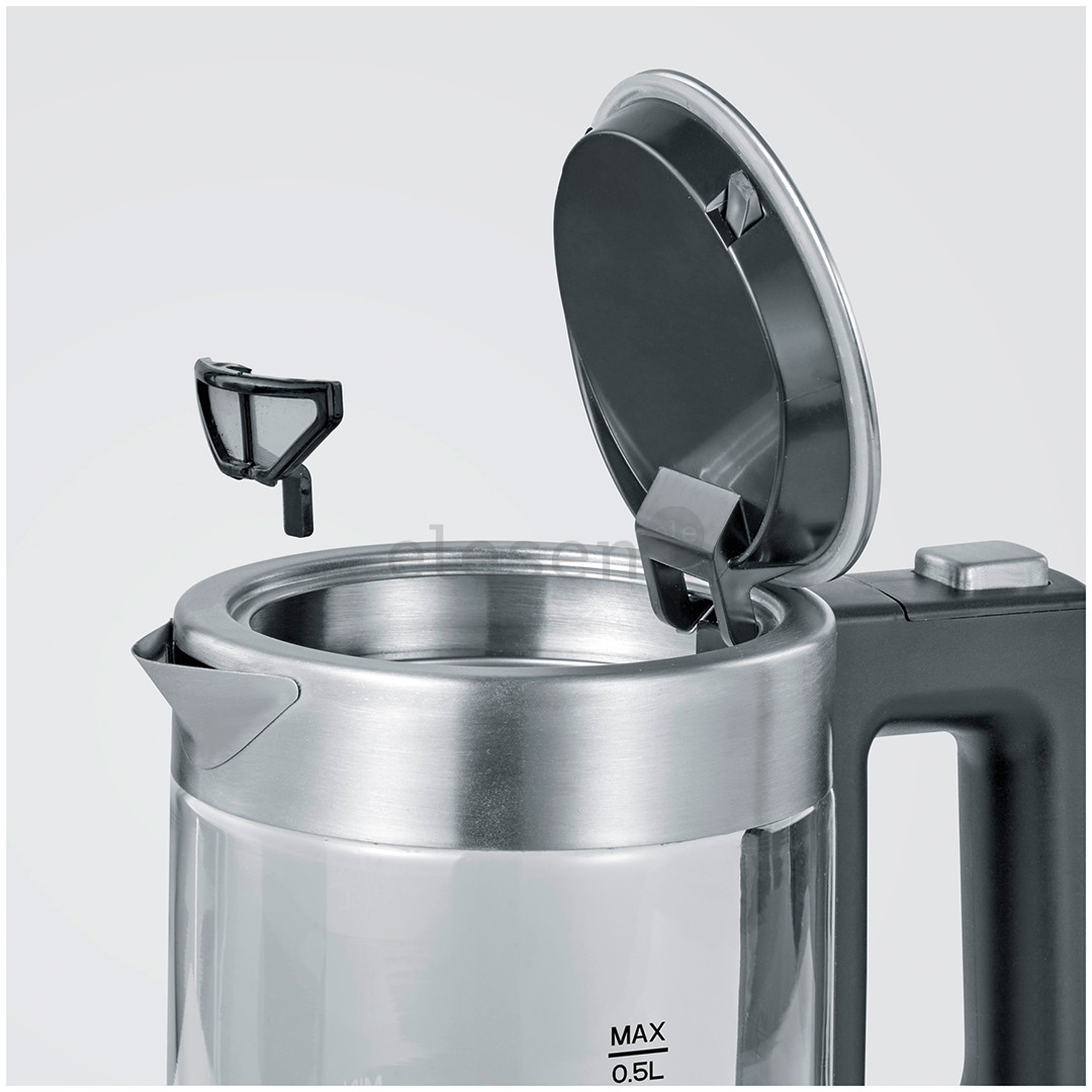 Severin, 0.5 L, clear/silver - Kettle