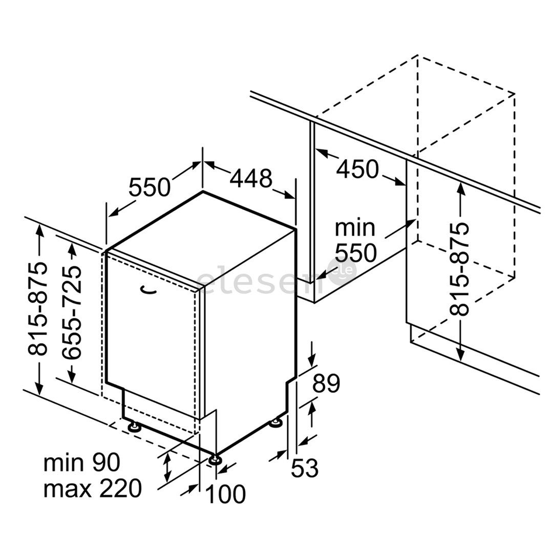 Bosch Serie 2, 9 комплектов посуды - Интегрируемая посудомоечная машина Bosch