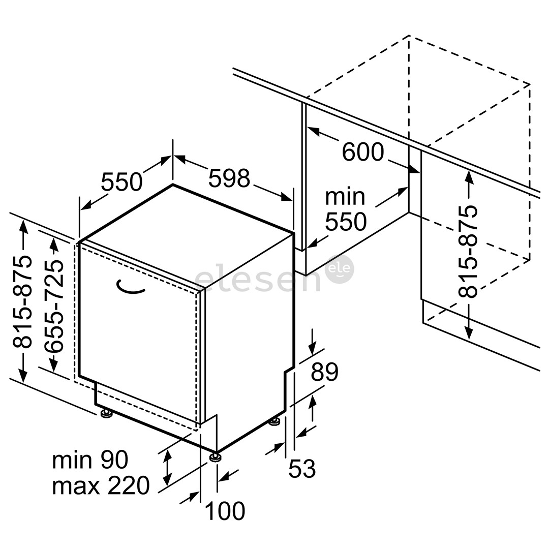 Bosch, 14 комплектов посуды, ширина 59,8 см - Интегрируемая посудомоечная машина