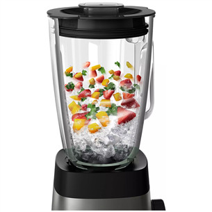Philips, 1000 W, 2 L, inox/black - Blender + on the go bottle