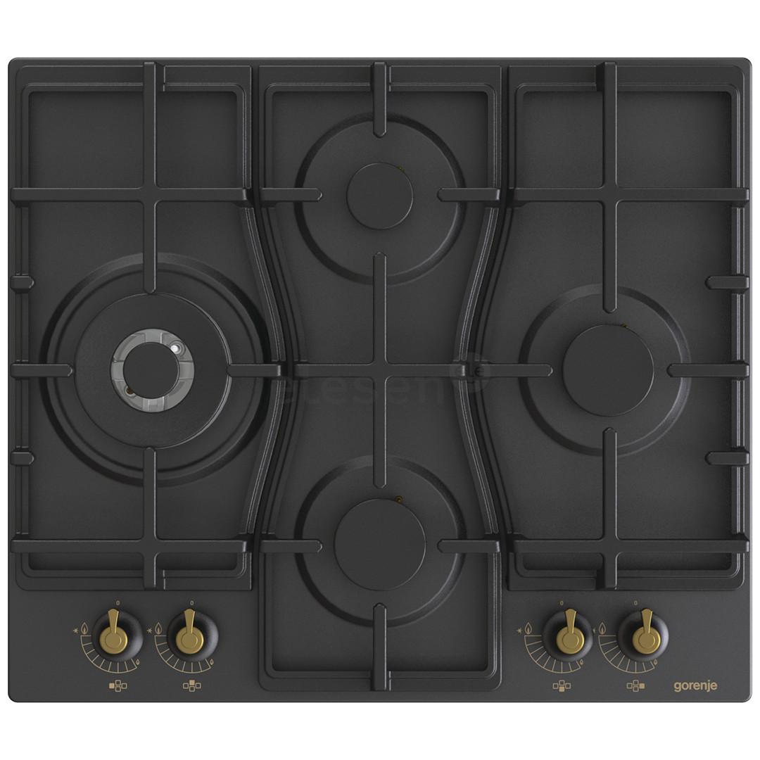 Gorenje, width 60 cm, black - Built-in Gas Hob