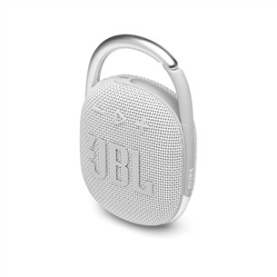 JBL Clip 4, balta - Belaidė kolonėlė