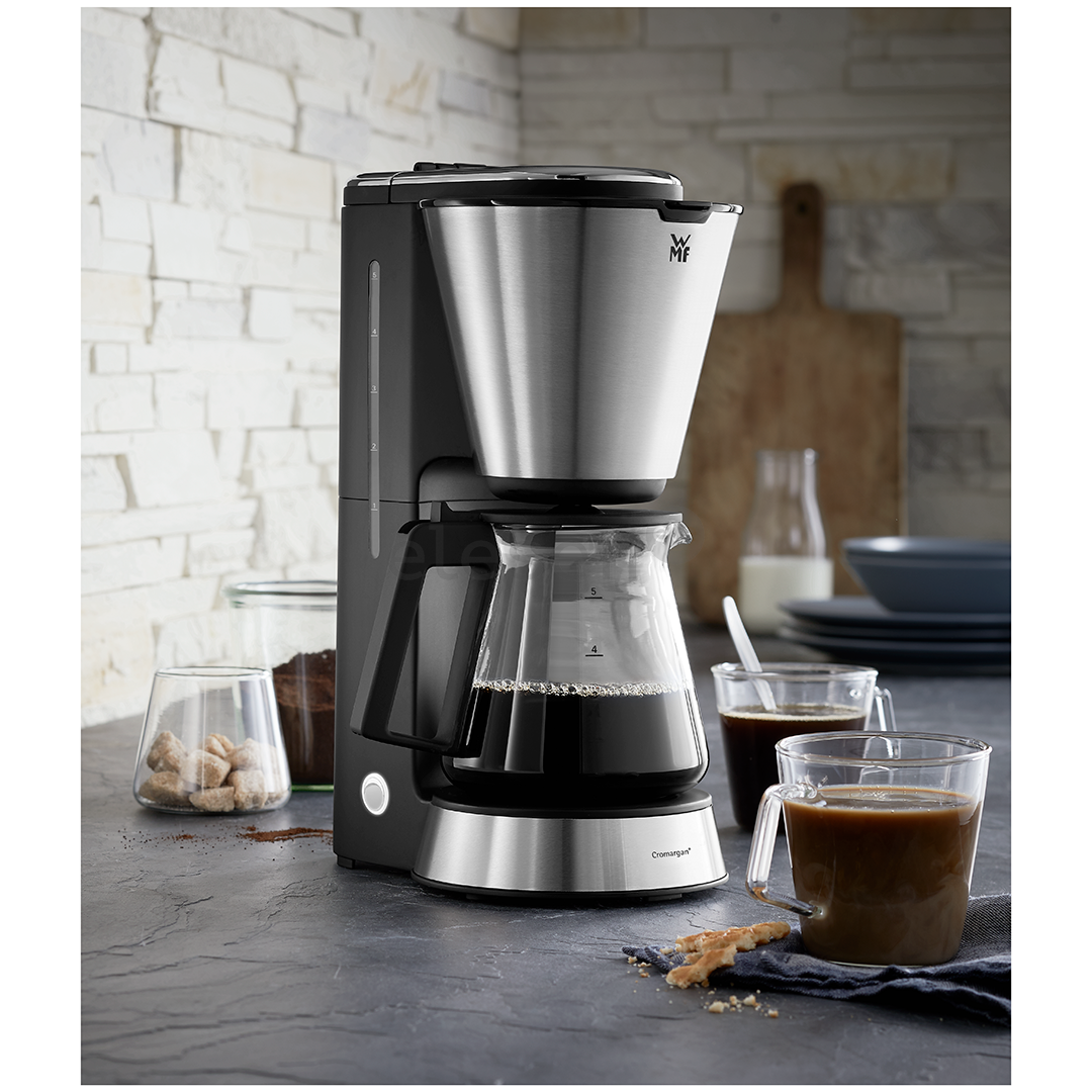 WMF KITCHENminis Aroma, резервуар для воды 0,625 л, черный/нерж. сталь - Кофеварка Товар - 412270011