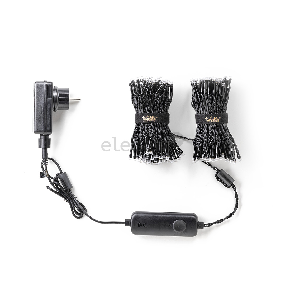 Twinkly Special Edition 400 RGB+W LED String (Gen II), IP44, 32 m, black - Smart Christmas Lights