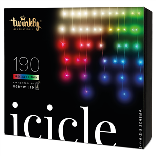 Išmanioji kalėdinė girlianda Twinkly Icicle Special 190LED/5mx0,7m/IP44 Prekė - TWI190SPP-TEU TWI190SPP-TEU