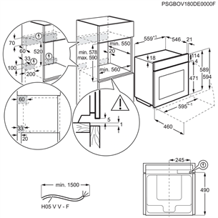 Orkaitė Electrolux Prekė - EOA9S31CX, SteamPro 900, 70 L
