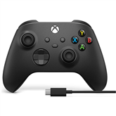 Žaidimų pultelis Microsoft Xbox One Series X/S (W) + kabelis, juodas