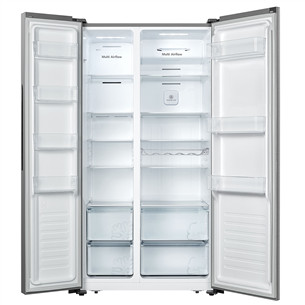 Hisense, NoFrost, 519 L, aukštis 179 cm, sidabro spalvos - SBS šaldytuvas