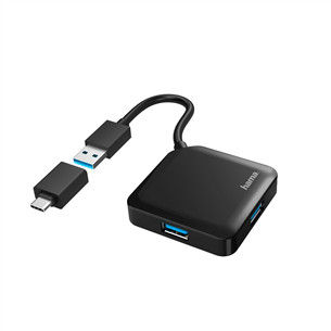 Adapteris Hama 4 port USB 3.2 Gen 1 + USB-C Adapter Prekė - 00200116