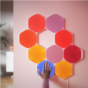 Nanoleaf Shapes Hexagons, 9 vnt. , baltas - Išmaniųjų šviestuvų pradinis rinkinys Prekė - NL42-0002HX-9PK