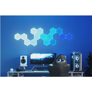 Nanoleaf Shapes Hexagons, 9 vnt. , baltas - Išmaniųjų šviestuvų pradinis rinkinys Prekė - NL42-0002HX-9PK