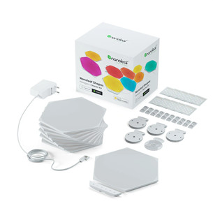 Nanoleaf Shapes Hexagons, 9 vnt. , baltas - Išmaniųjų šviestuvų pradinis rinkinys Prekė - NL42-0002HX-9PK NL42-0002HX-9PK