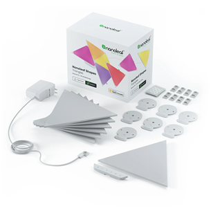 Nanoleaf Shapes Triangles, 9 vnt., baltas - Išmaniųjų šviestuvų pradinis rinkinys Prekė - NL47-0002TW-9PK NL47-0002TW-9PK