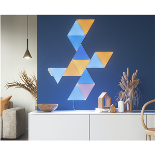 Nanoleaf Shapes Triangles, 9 vnt., baltas - Išmaniųjų šviestuvų pradinis rinkinys Prekė - NL47-0002TW-9PK